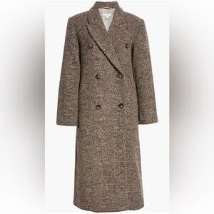 Topshop Herringbone Double Breasted Coat